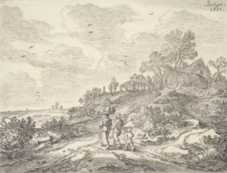 I sanddynene utenfor Haarlem, 1655 (kritt på papir)